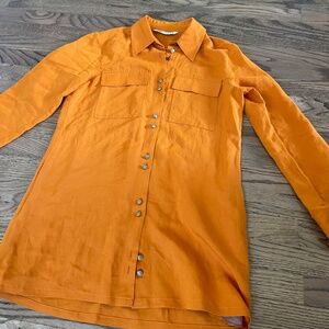 Zara Orange Button Down Shirt